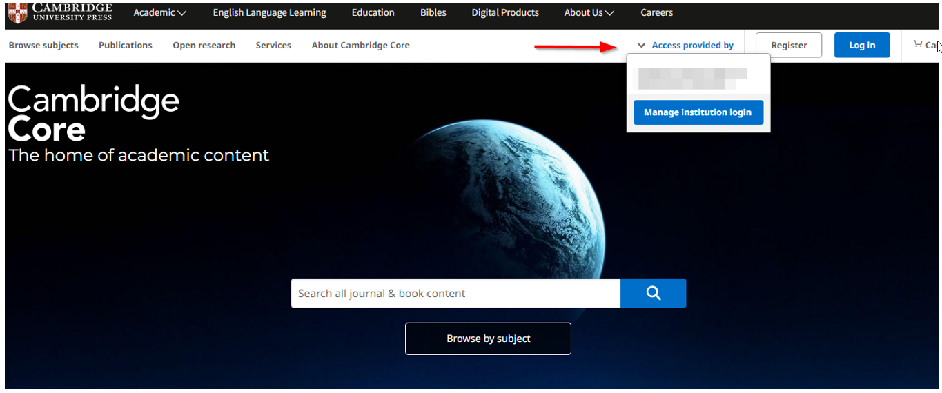 Screenshot displaying how to verify your access