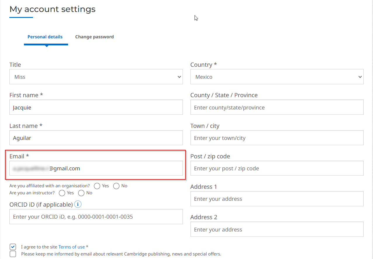 Screenshot showing you where to see your account email address